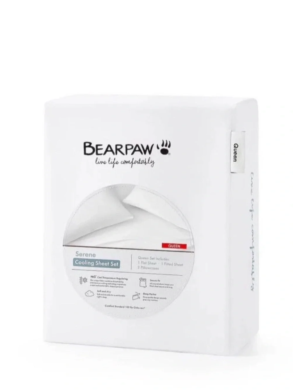NEW Bearpaw Serene All Season Comfort Sheet Set Queen Bright White